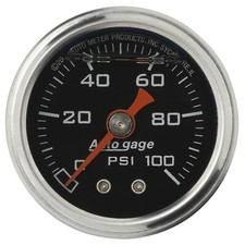 AutoMeter Autogage 1-1/2" 0-100 Psi Black Mechanical Fuel Pressure Gauge 2174