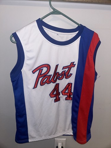 Camiseta deportiva de baloncesto cosida Pabst Blue Ribbon Beer #44 para hombre, mediana, sorteo - Imagen 1 de 6