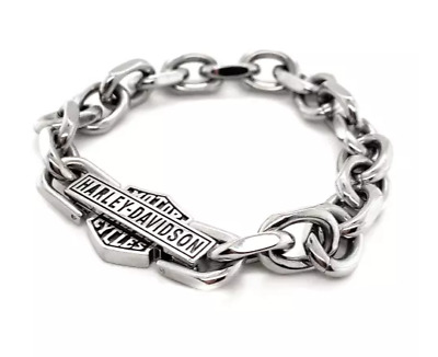 Harley Davidson ヴィンテージ ロゴ リンク ブレスレット Harley-Davidson / MOD Stainless Steel Old School Logo Biker