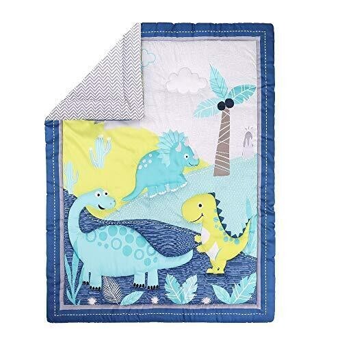 New Baby Boy 3 Pieces Dinosaur World Nursery Bedding Crib Cot Set - Picture 4 of 7
