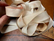 silk ribbon 1" on the bias hand dyed 1yd made in USA ecru