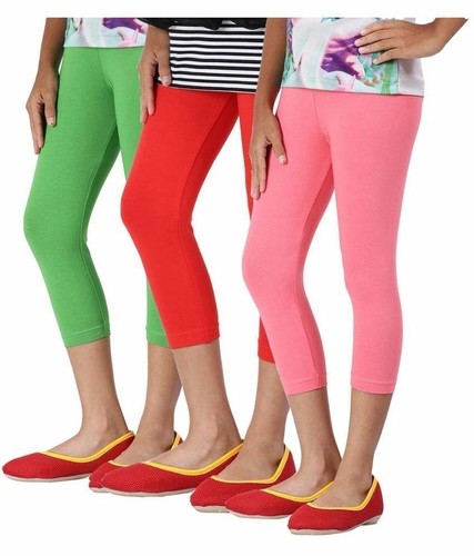 Womens Cropped 3/4 Leggings Active Capri Length Stretchy Pants Sizes 8-20 - Picture 5 of 11