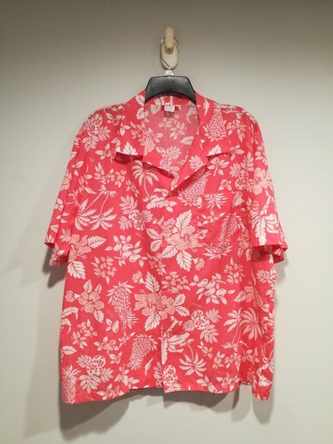 Vintage Aikane Hawaii Aloha Herren Rosa Hawaii Blumen Knopfleiste Hemd XXL Selten! - Bild 3 von 12