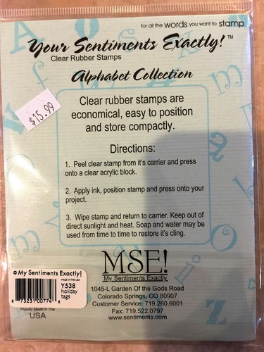 My Sentiments Exactly Clear Acrylic Stamps Set Y514 University Upper NEW - Picture 2 of 2