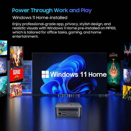 Blackview Mini PC 16GB+512GB SSD AMD R7 5700U Windows 11 Computer WiFi 6 4.3GHz - Picture 13 of 18