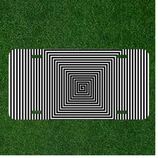 Custom Personalized License Plate Auto Tag With Optical Illusion Design