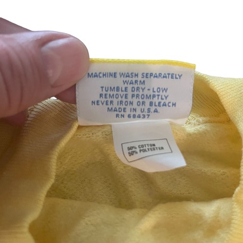 Vintage 1987 Jim Benton Small Graphic Yellow Crewneck Sweatshirt Made In USA NWT - Picture 5 of 9