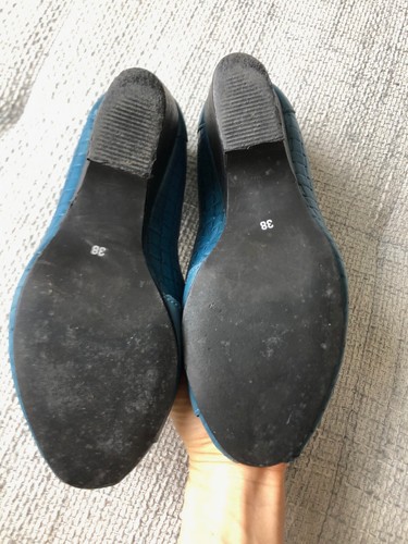 PEPE JEANS LONDON Mujer Zapatos Cuero Tacón Azul Puntera Abierta Talla EU38 - Imagen 5 de 15