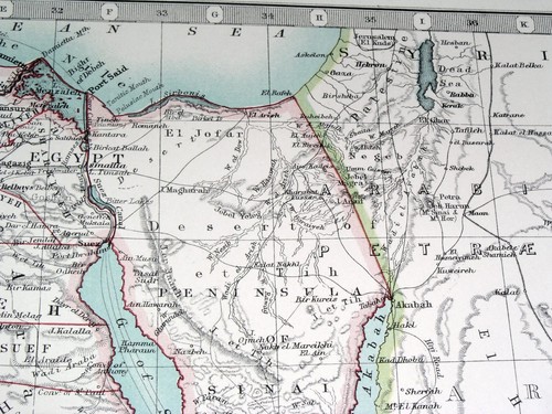1907 ANTIQUE MAP OF EGYPT SUDAN NILE RIVER NUBIA / AFRICA / SAUDI ARABIA - Picture 3 of 11