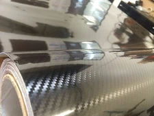 5D High Gloss Black Carbon Fiber Vinyl Auto Wrap Film Decal Sticker Sheet Roll