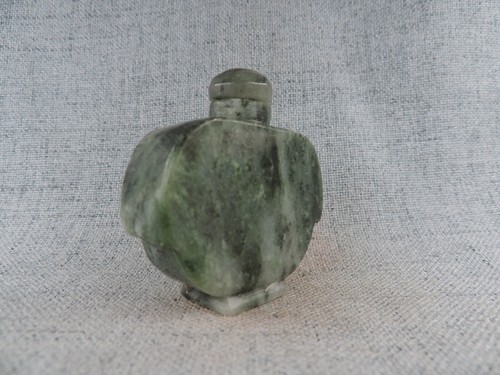 Old Chinese Nature Hetian Green Jade Hand-carved Snuff Bottle D - Picture 4 of 9