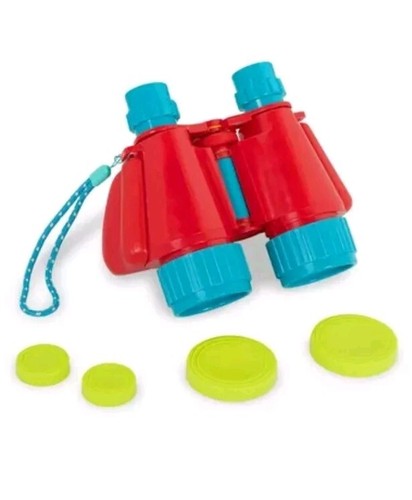B. Toys Mini Observer's Binoculars For Kids Easy To Hold w/ Strap & 4 LensCover - Picture 8 of 10