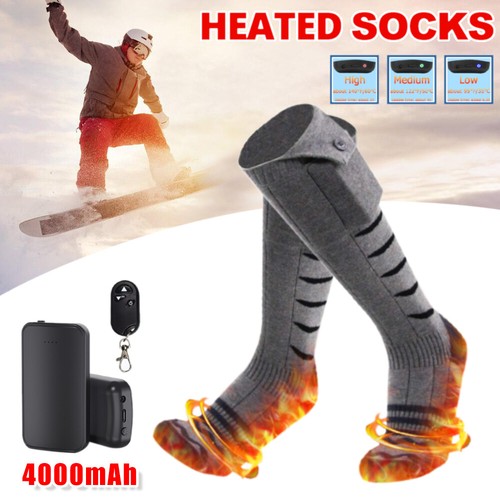 1 Paar Beheizbare Socken Heizsocke 4000mAh Beheizter Heizung USB Fußwärmer - Picture 70 of 87