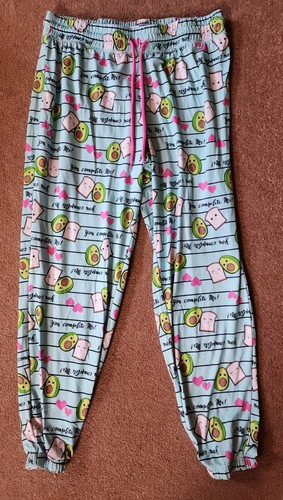 Damen Large (12-14) Avocado Toast You Complete Me Lounge Hose Jogger Pyjama PJ