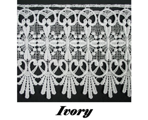 5/8" to 5 1/8" Wide 12 Color Floral Embroidery Venice Lace Guipure Trim by Yard - Picture 6 of 119