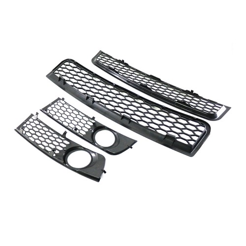 For Audi A4 B6 Sedan 2001-2005 Front Upper Lower Grille Fog Lamp Grill Honeycomb - Picture 6 of 13