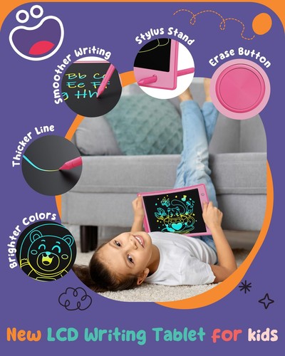 8.5 Inch LCD Writing Tablet Colorful Doodle Board Erasable Reusable Drawing Pads - Picture 7 of 7