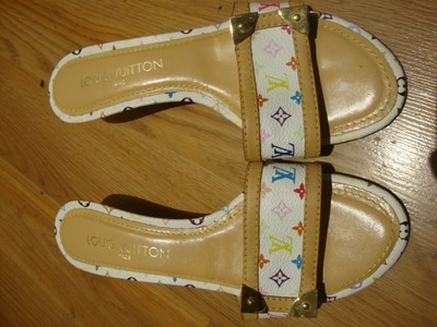 lv white sandals