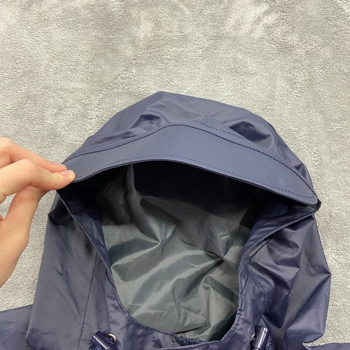 Lands' End Jacket Extra Large Blue Hooded Outdoors Rain Coat Polyvinyl Hiking - Picture 7 of 10