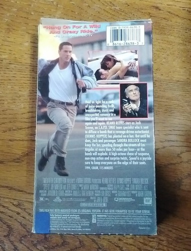 SPEED (VHS, 1994) Keanu Reeves Sandra Bullock Dennis Hopper - Picture 2 of 2