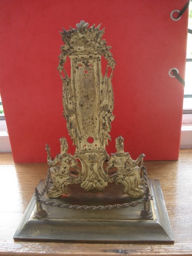 ANTIKER THERMOMETERHALTER BRONZE vergoldet 19. Jh. MILITÄRDENKMAL - Bild 7 von 19