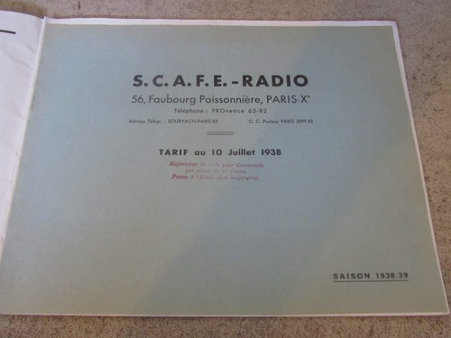 Alter SCAFE KATALOG Paris. Radio (Posten und Fahrgestell) 1938-39. illustriert - Bild 4 von 10