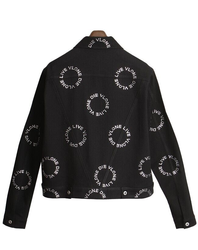 Vlone Rhinestone Denim Jacket Black/White Large | eBay Vlone Rhinestone Denim Jacket Black/White Large | eBay