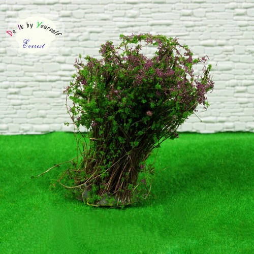 4 Dollhouse Window Box Layout Scenery Landscape Model Ground Cover Flower Purple - Picture 2 of 4