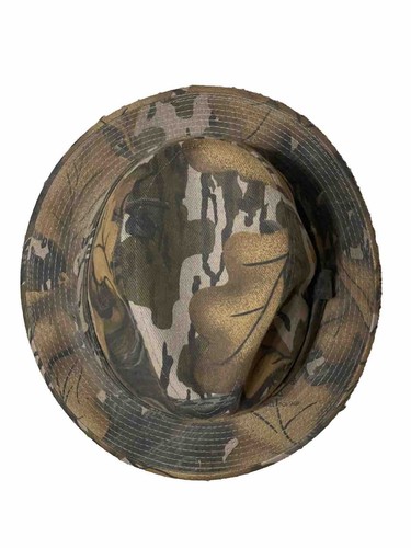 Vintage Haas Outdoors Herren Hut Fedora Mossy Oak Herbst Laub Camouflage Größe S USA - Bild 7 von 12