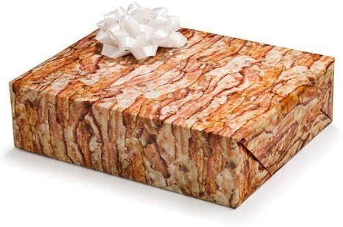 BACON STRIPS Gift Wrap Wrapping Paper – funny gag joke novelty - Archie McPhee - Picture 2 of 2