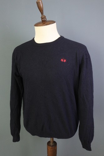 La Martina Black Crew Neck Wool Blend Cashmere Sweater Size XXL - Picture 10 of 22