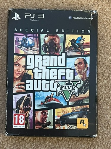 Grand Theft Auto V - Edición Especial - Sony PlayStation 3 - 2013 - Mapas y Lata de Acero