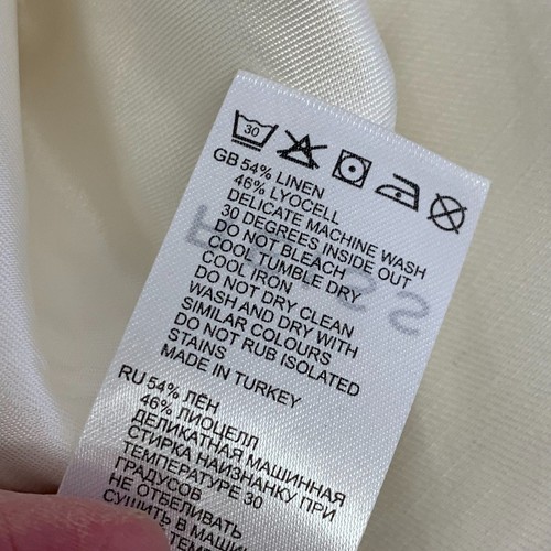 Reiss Lilly Button Fly Cropped Hose Leinenmischung Off-White Gr. US 6 NEU - Bild 9 von 13