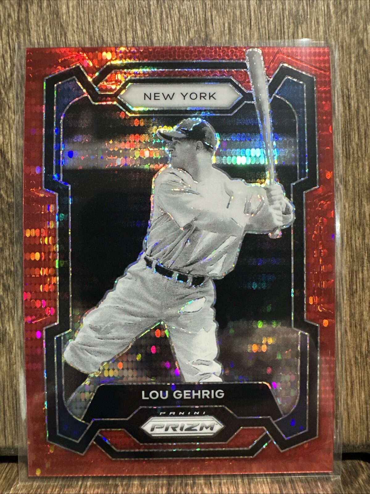 2024 Panini Prizm Lou Gehrig #109 Red Pulsar Prizm #'d 74/399 New York Yankees