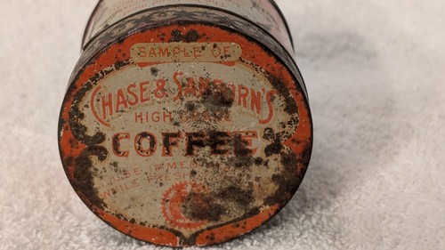 ANTIKE SAMMLERSTÜCK MUSTERGRÖSSE KAFFEEDOSE CHASE & SANBORN'S #2 ROTGOLD - Bild 3 von 15