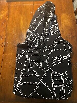 Supreme Gonz Embroidered Map Hoodie - Black - Medium - Brand Supreme Gonz Embroidered Map Hoodie - Black - Medium - Brand