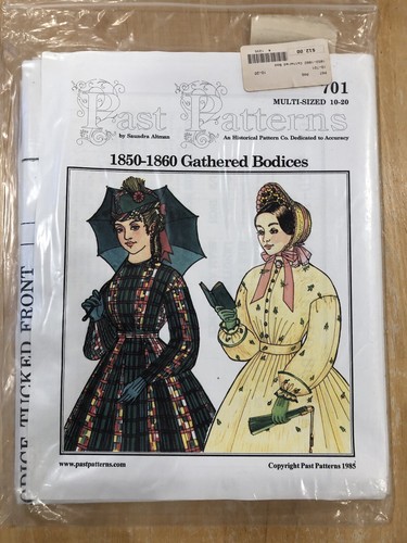 Vintage Past Patterns #701 Size 10-20 B: 33-41; 1850 Gathered Bodice Uncut FF