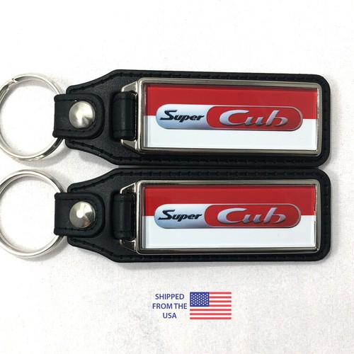 Key Fobs Key Ring Keychain for Honda Super Cub C125 Red Two-Tone  (2-Pack) - Picture 1 of 3