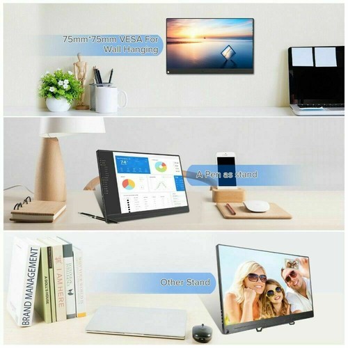 13.3''/15.6'' Portable 1080P Display IPS Screen USB HDMI Monitor Gaming Monitor - Picture 12 of 20