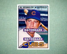 Al Spangler Chicago Cubs 1967 Style Custom Baseball Art Card
