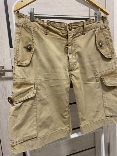 Pantalones Cortos Hombre RL-067 Polo Ralph Lauren Vintage Cargo Beige Talla 32 - Imagen 3 de 12