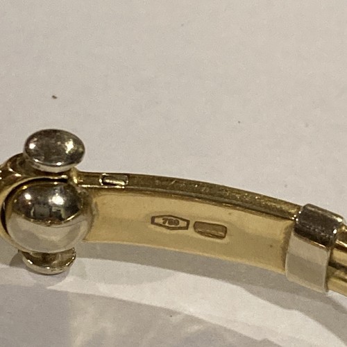Italian Designer Baraka Luxury Two-Tone 18k Gold Hinged Bangle Bracelet - Picture 13 of 15