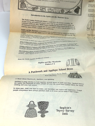 18" Sophie's School Dress Sewing Pattern & Topsy Turvey Doll Cloth Patchwork App - Picture 7 of 14