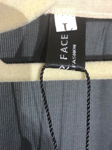 Neu mit Etikett ~ Gesicht/Gesicht Damenmode ~ transparent doppellagig/zweifarbig beige & schwarz ~ L - Bild 6 von 8