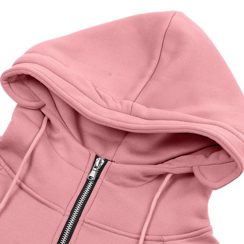 Hooded Men Solid Fleece Hoodie Pullover Plain Sweatshirt Workwear Shirt Tops Tee - Picture 8 of 31
