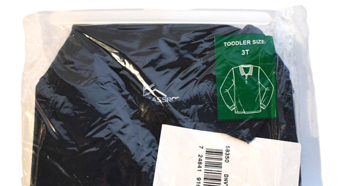 NIP Sealed Long Sleeve Pique Polo Toddler Unisex Size 3T Dark Navy Blue - Picture 2 of 12