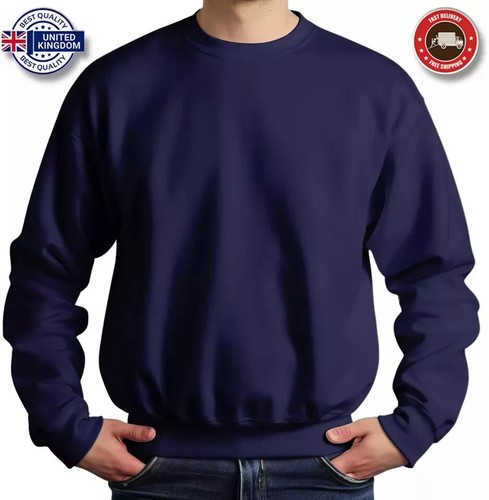 Felpa Uomo T-Shirt Navy Confezione 3 Pacchetti Tinta Unita 100% Cotone Alta Qualità Tee - Foto 7 di 7