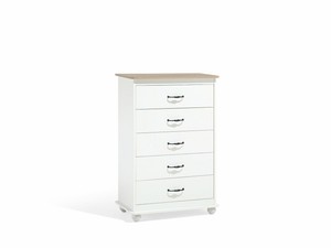 Modern 5 Tier Chest Of Drawers Cabinet White Light Wood Top