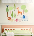 Zoo Baby Animals Elephant Lion Giraffe Peel & Stick Vinyl Murals Stickers Decals
