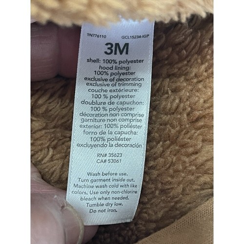 Just One You Made by Carter's Baby Bear Sherpa Wimpelkette mit Kapuze 3M braun - Bild 5 von 9